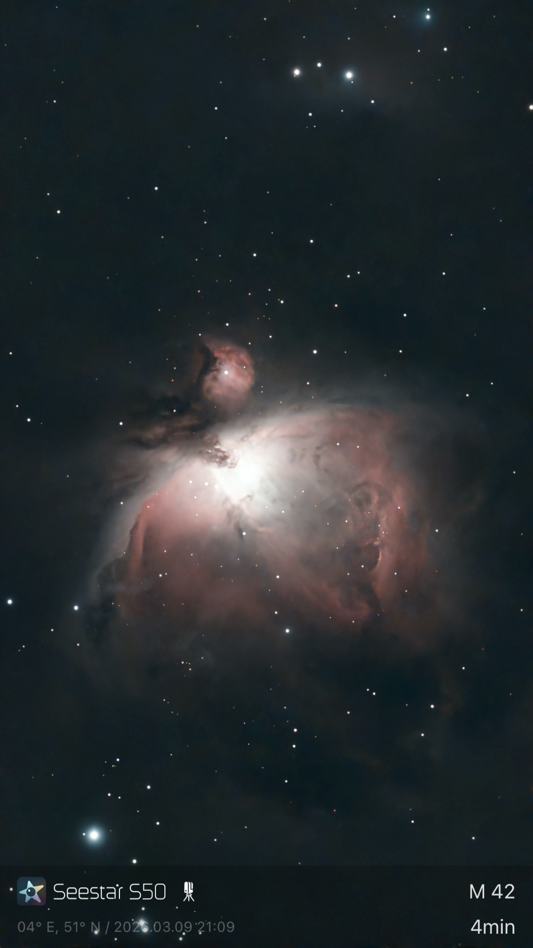 M42 — The Orion Nebula (Seestar S50)