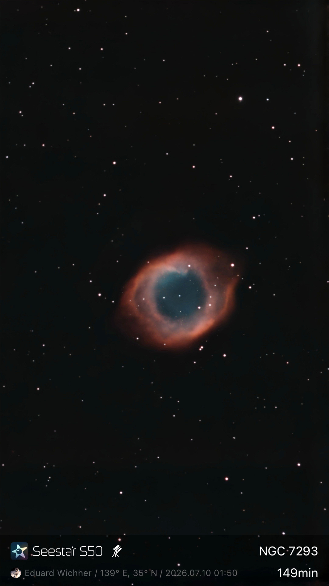 🌌 Helix Nebula - Seestar S50 (from Tokyo)