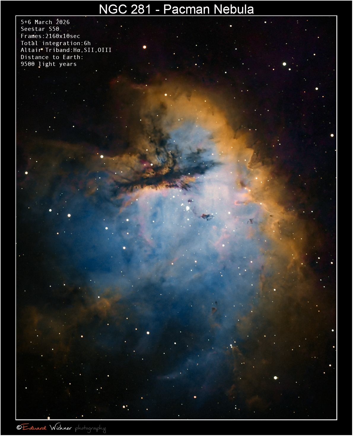 NGC 281 — The Pacman Nebula in SHO Hubble Palette